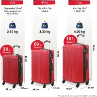 Infinity Leather Harde koffer met rode ABS-schaal en 8 wielen