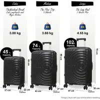 Infinity Leather Uitbreidbare zwarte koffer met harde schaal en 8 wielen
