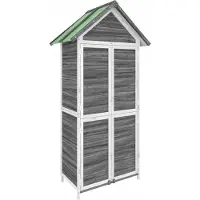 vidaXL Tuinschuur 89x52,5x175 cm massief grenenhout grijs