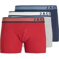Jack & Jones Boxershorts 'JACDenver' marine / lichtgrijs / grijs gemêleerd / donkerrood