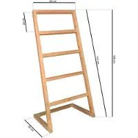 Teakea Design Handdoekrek - 50x35x110 cm - Vrijstaand met Stabiele Voet - Massief Teakhout - Luxe Badkamerrek met 5 Leggers - FSC Teak