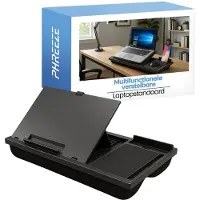 Phreeze Laptopkussen - Schootkussen voor Laptop (15 inch) - Laptop Standaard Verstelbaar - Laptray met Kussen & Muisvlak - Zwart