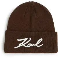 Karl Lagerfeld Muts donkerbruin / wit