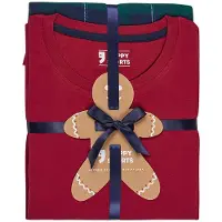 Happy Shorts Heren kerst pyjama set shirt + broek rood/groen geruit flanel