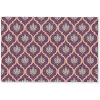 MuchoWow Deurmat 60x40 cm - Droogloopmat Patroon - Paars - Bloem - Mat voor binnen - Schoonloopmat - Deurmatten met print - Inloopmat