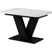 Vicco Eettafel Fenaro, Wit/Zwart, 120-160 x 80 cm uitschuifbaar