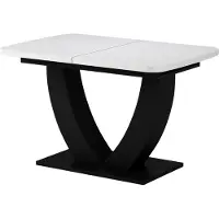 Vicco Eettafel Fenaro, Wit/Zwart, 120-160 x 80 cm Uitschuifbaar
