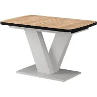 Vicco Eettafel Fenaro, Goudkleurig Eiken/Wit, 120-160 x 80 cm uitschuifbaar