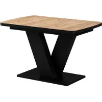 Vicco Eettafel Fenaro, Goudkleurig Eiken/Zwart, 120-160 x 80 cm uitschuifbaar