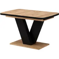 Vicco Eettafel Fenaro, Zwart/Eiken, 120-160 x 80 cm uitschuifbaar