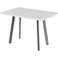 Vicco Eettafel Tisko, Wit/Grijs, 120-160 x 80 cm met uitschuifbaar tafelblad