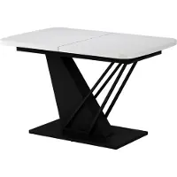 Vicco Eettafel Fenaro, Wit/Zwart, 120-160 x 80 cm 2 delen