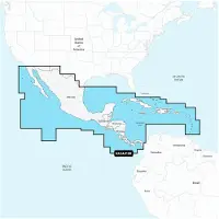Garmin Nasa010r Midden-amerika En Caribisch Gebied Navionics+ Waterkaarten Voor Binnenwateren En Kust + Micro Sd/sd-kaart