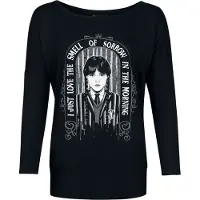 Wednesday Shirt met lange mouwen - I Just Love the Smell of Sorrow in the Morning - S tot XXL - voor Vrouwen - zwart - Maat XL