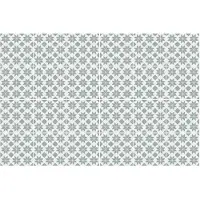 Wallfluent Tegelstickers - Geometrische Bloemen In Een Gaas Stickers Voor Op Tegels - Set van 24 stuks 20 x 20 cm - Grijs Keuken Tegelstickers - Achtergronden En Patronen Tegelfolie Badkamer