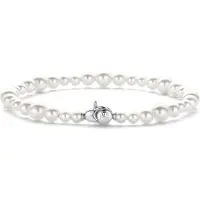 Ti sento Dames Armband - 925 zilver - Wit parel - Maat M - 23074PW