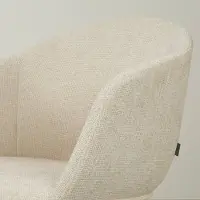 Nolon Nino-Otis Barkruk Cotton Beige - met Armleuning - Zwart Onderstel - 65 cm - Stof - Kookeiland - Barkruk met Rugleuning