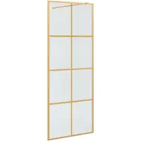 vidaXL Inloopdouchewand Goud 80 x 195 cm gehard glas