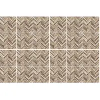 Wallfluent Tegelstickers - Visgraatmotief Tegelfolie - Set van 24 stuks 15 x 15 cm - Bruin Tegelstickers Keuken - Texturen Tegelstickers WC