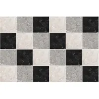 Wallfluent Tegelstickers - Marmeren Schaakbord Stickers Voor Tegels - Set van 24 stuks 20 x 20 cm - Zwart Tegelstickers Keuken - Texturen Badkamer Tegelstickers