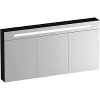 Brauer Promise Deluxe Spiegelkast 139x70cm MFC 3 Deuren Met Directe LED Verlichting Boven - Timber Black - Spiegels, Spiegelkasten - 8720724559210