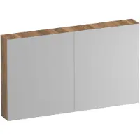 Brauer Impress Deluxe Spiegelkast 119x70cm MFC 2 Deuren Met Indirecte LED Verlichting Binnen/onder - Honey - Spiegels, Spiegelkasten - 8720724558725