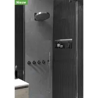 Ivy Aia Bond Inbouw Regendoucheset 3 Stopkranen Symmetry En Halo Hoofddouche - Satin Spray Handdouche - Glijstang - Geborsteld Nickel PVD - Messing - Kranen, Douchekranen, Douchesets, Inbouw douchesets