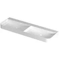 Ink Concept R Duomo Wastafel Dubbel Polystone - Zonder Kraangat - 140x45cm - Glans Wit - 8718835405496 - Rechthoekig - Wastafels, Meubelwastafels