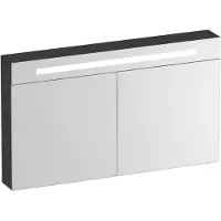 Brauer Promise Deluxe Spiegelkast 119x70cm MFC 2 Deuren Met Directe LED Verlichting Boven - Timber Anthracite - Spiegels, Spiegelkasten - 8720724559142