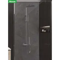 Ivy Aia Nexus Opbouw Regendoucheset - 30cm Slim Hoofddouche - Satin Spray Handdouche - Chroom - Messing - Kranen, Douchekranen, Douchesets, Opbouw - Kranen, Douchekranen, Douchesets, Opbouw douchesets,
