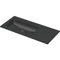 Ink Aspekt Meubelwastafel 100x45cm Keramiek - Links - Zonder Kraangat - Mat Zwart - 8718835370060 - Recht - Wastafels, Meubelwastafels