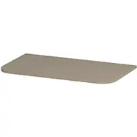 Ink Concept R Topplaat Gelakt Tbv Afgeronde Onderkast - 80x45cm - Mat Creme Cotton - Badkamermeubels, Wastafelbladen - 8718835407957
