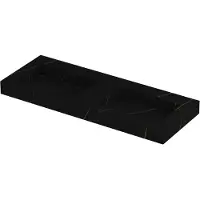 Ink Pitch Meubelwastafel 120x45cm Keramische Slab - Dubbel - Zonder Kraangaten - Lauren Black Mat - 8718835129873 - Rechthoekig - Wastafels,