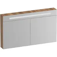 Brauer Promise Deluxe Spiegelkast 119x70cm MFC 2 Deuren Met Directe LED Verlichting Boven - Honey - Spiegels, Spiegelkasten - 8720724559265