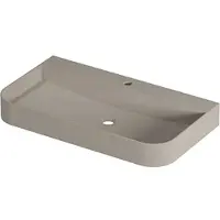 Ink Concept R Duomo Wastafel Centraal Polystone - 1 Kraangat - 80x45cm - Mat Creme Cotton - 8718835409807 - Rechthoekig - Wastafels, Meubelwastafels