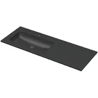 Ink Aspekt Meubelwastafel 120x45cm Keramiek - Links - 1 Kraangat - Mat Zwart - 8718835370169 - Recht - Wastafels, Meubelwastafels