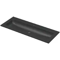 Ink Aspekt Meubelwastafel 120x45cm Keramiek - Centraal - 1 Kraangat - Mat Zwart - 8718835370114 - Recht - Wastafels, Meubelwastafels