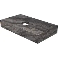 Ink Blocq Fonteinplateau 40x22cm Keramische Slab - Met Uitsparing - Venice Brown Glossy - 8718835384371 - Wastafels, Fonteinen, Topbladen