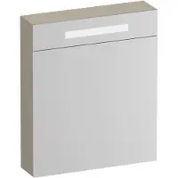 Brauer Promise Deluxe Spiegelkast 59x70cm MDF 1 Deur Met Directe LED Verlichting Boven - Linksdraaiend - Mat Beige - Spiegels, Spiegelkasten - 8720724558800