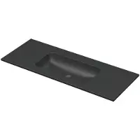 Ink Aspekt Meubelwastafel 120x45cm Keramiek - Midden - Zonder Kraangat - Mat Zwart - 8718835370138 - Recht - Wastafels, Meubelwastafels