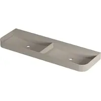 Ink Concept R Duomo Wastafel Dubbel Polystone - Zonder Kraangat - 140x45cm - Mat Creme Cotton - 8718835409890 - Rechthoekig - Wastafels,