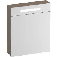 Brauer Promise Spiegelkast 59x70cm MDF 1 Deur Met Directe LED Verlichting Boven - Linksdraaiend - Mat Mokka - Spiegels, Spiegelkasten - 8720724559388