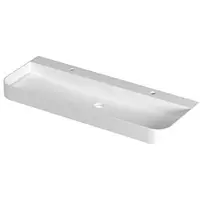 Ink Concept R Duomo Wastafel Centraal Polystone - 2 Kraangaten - 120x45cm - Mat Wit - 8718835405588 - Rechthoekig - Wastafels, Meubelwastafels