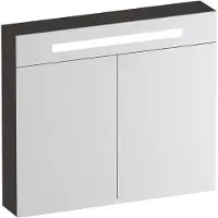 Brauer Promise Deluxe Spiegelkast 80x70cm MFC 2 Deuren Met Directe LED Verlichting Boven - Timber Anthracite - Spiegels, Spiegelkasten - 8720724559128