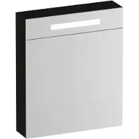 Brauer Promise Deluxe Spiegelkast 59x70cm MFC 1 Deur Met Directe LED Verlichting Boven - Linksdraaiend - Timber Black - Spiegels, Spiegelkasten - 8720724559166