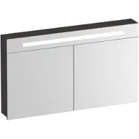 Brauer Promise Spiegelkast 120x70cm MFC 2 Deuren Met Directe LED Verlichting Boven - Timber Anthracite - Spiegels, Spiegelkasten - 8720724559623