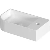 Ink Concept R Trevi Fontein Afgerond 40x22x10cm Keramiek - Links - 1 Kraangat - Mat Wit - 8718835405304 - Rechthoekig / 1 Ronde Hoek - Wastafels,