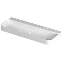 Ink Concept R Duomo Wastafel Centraal Polystone - 2 Kraangaten - 120x45cm - Glans Wit - 8718835405465 - Rechthoekig - Wastafels, Meubelwastafels