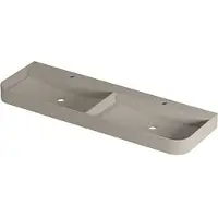 Ink Concept R Duomo Wastafel Dubbel Polystone - 2 Kraangaten - 140x45cm - Mat Creme Cotton - 8718835409906 - Rechthoekig - Wastafels, Meubelwastafels