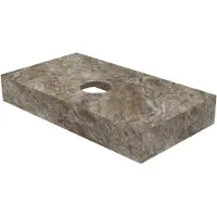 Ink Blocq Fonteinplateau 40x22cm Keramische Slab - Met Uitsparing - Earth Glossy - 8718835388829 - Wastafels, Fonteinen, Topbladen